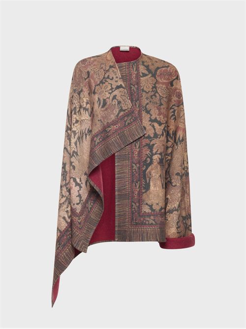Mantella in pura lana con motivo floreale PIERRE-LOUIS MASCIA | MA10636519569